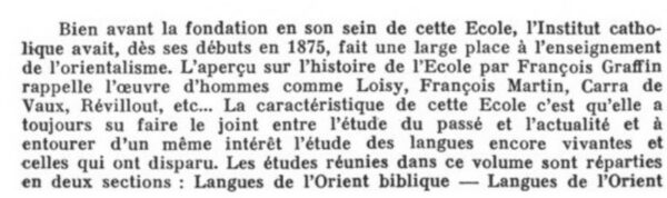 | École des Langues Orientales Anciennes de l'Institut Catholique de Paris - Mémorial du Cinquantenaire 1914-1964.