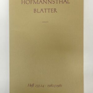 | Hofmannsthal-Blätter. Heft 23/24