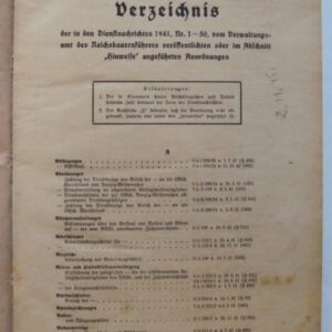 Der Reichsbauernführer (Hg.) Dienstnachrichten des Reichsnährstandes. Jg. 8