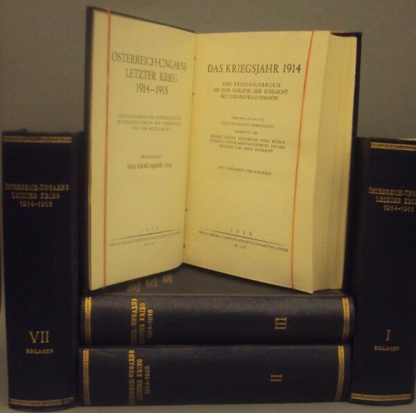 | Österreich-Ungarns letzter Krieg 1914-1918. Unter der Leitung von Edmund Glaise-Horstenau bearbeitet. 14 Bände kompl. mit allen Beilagen u. Skizzen: 7 Textbde.