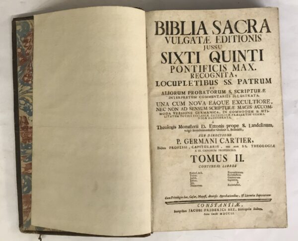 Biblia Sacra Vulgatae editionis jussu Sixti Quinti Pontif. Max. recognita